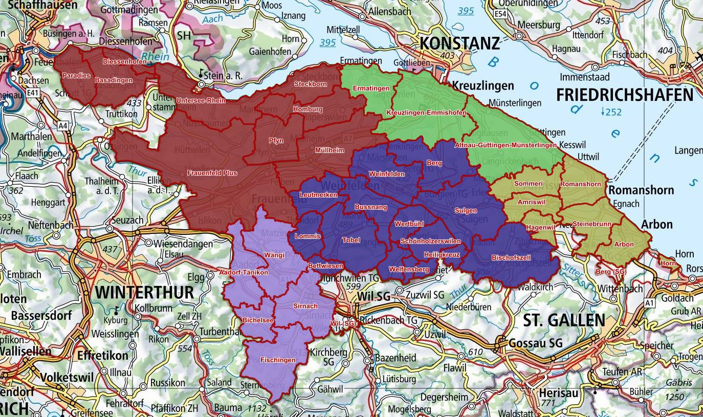 Wahlkreise der Synode ab 2022