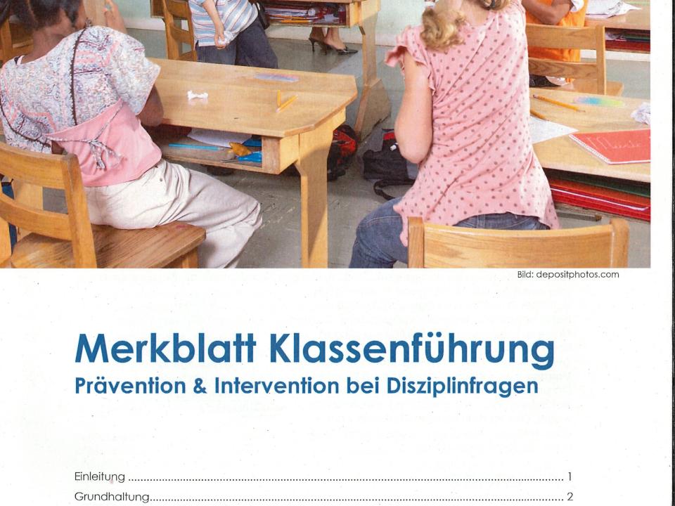 Merkblatt Klassenführung