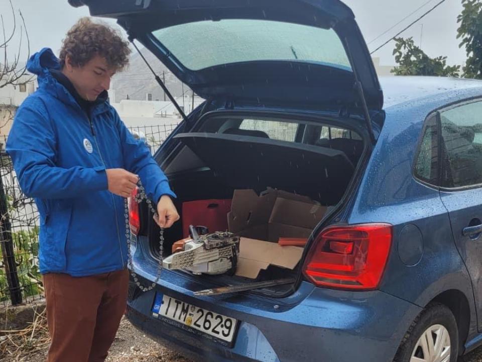 Kettensäge für den nächsten Einsatz richten