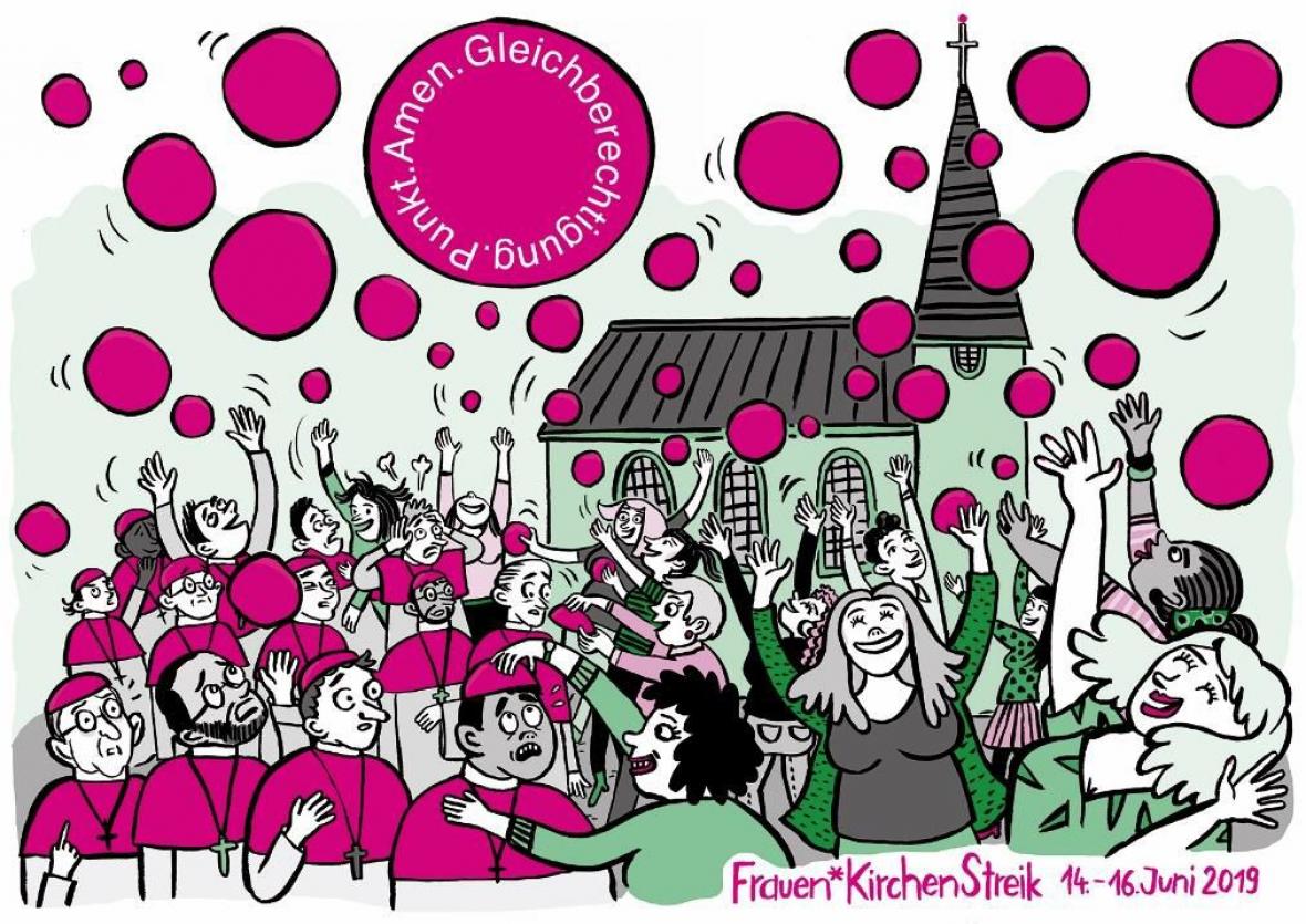 Illustration zum Frauen*KirchenStreik 2019