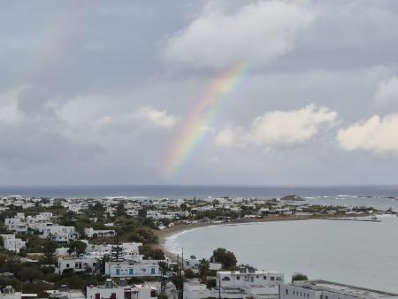 Skyros mit Regenbogen