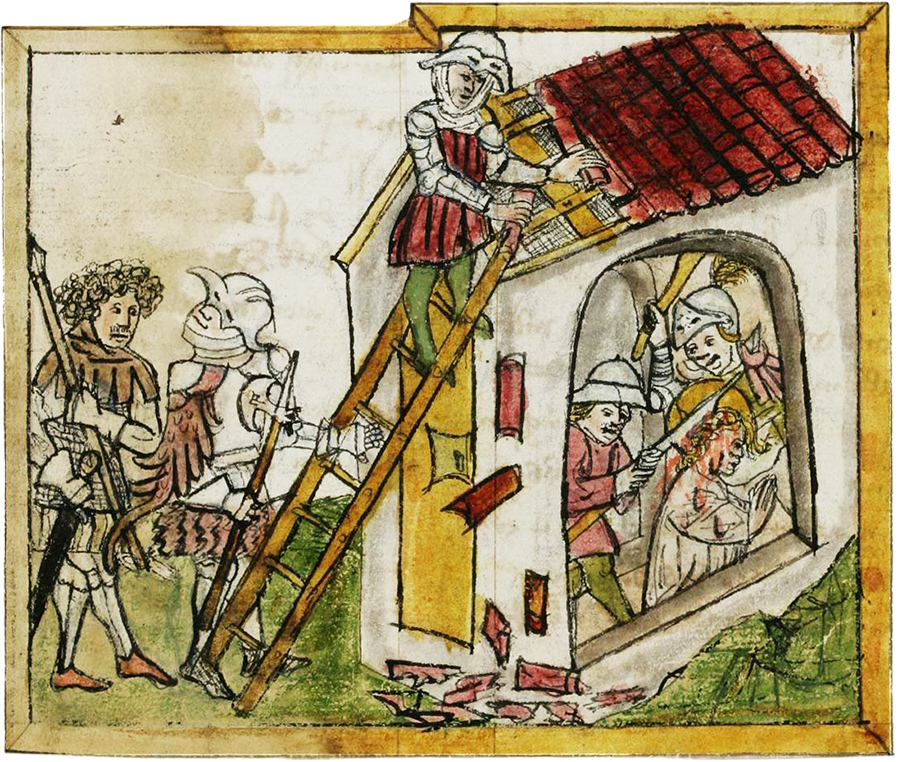 Die Ungarn ermorden Wiborada in ihrer Klause.